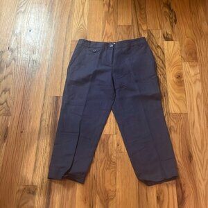Ann Taylor loft cuffed crop pant linen like material